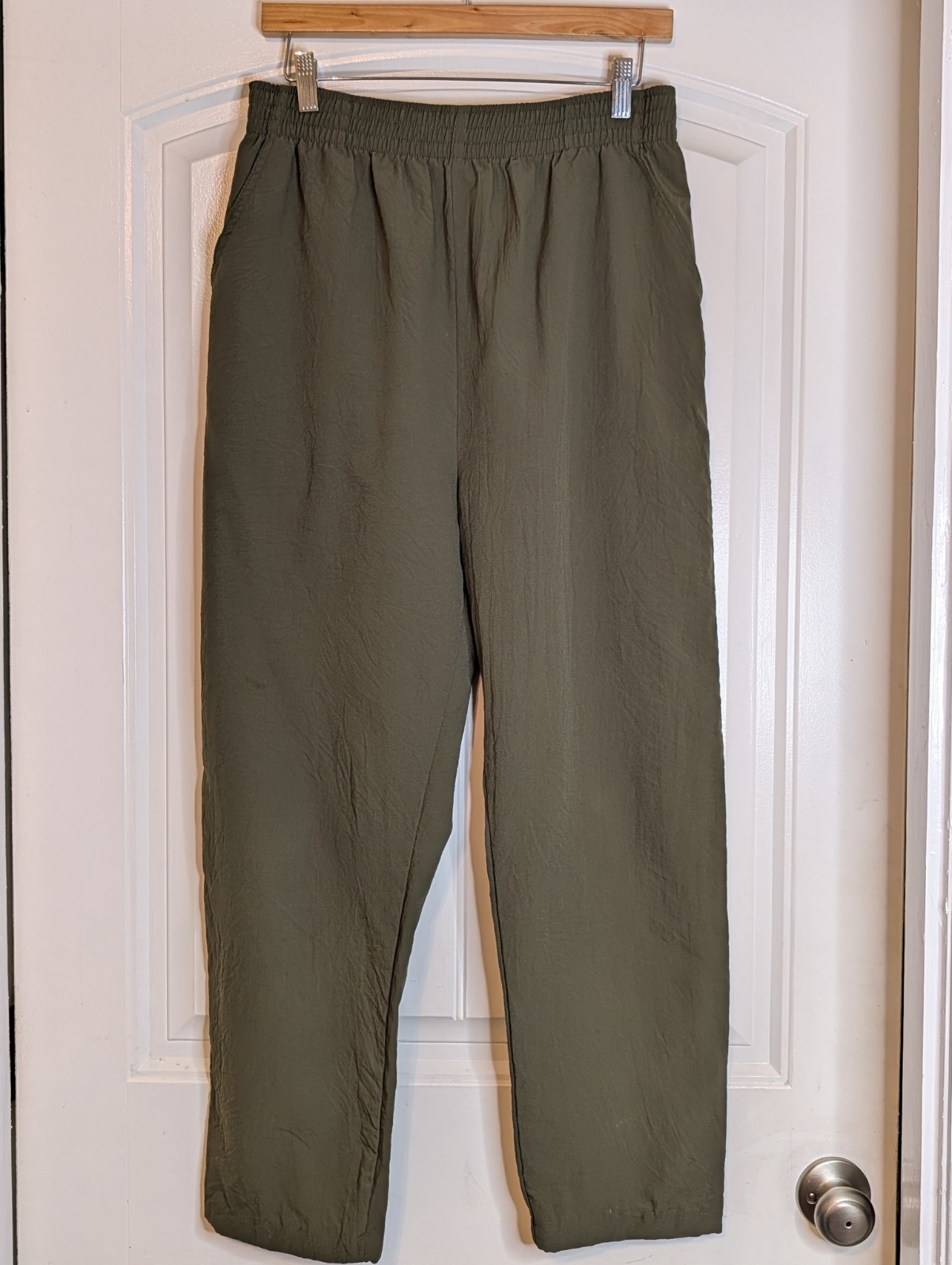 Vintage Remo of California Olive Green Lightweight Elastic Waist Ankle Pants
