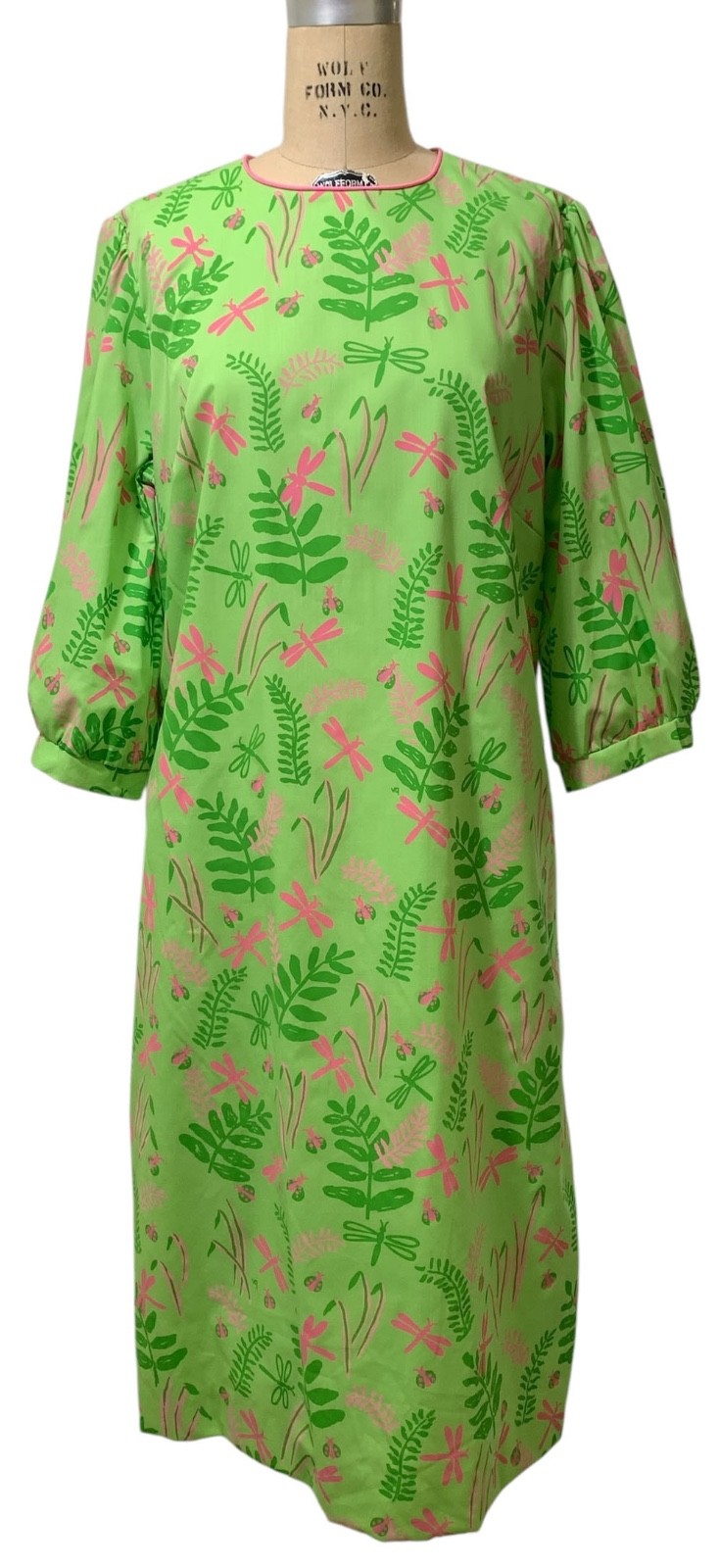 VESTED GENTRESS Vintage 70s/80s Women&rsquo;s Shift Dress – Sz 18 L/XL – Dragonflies