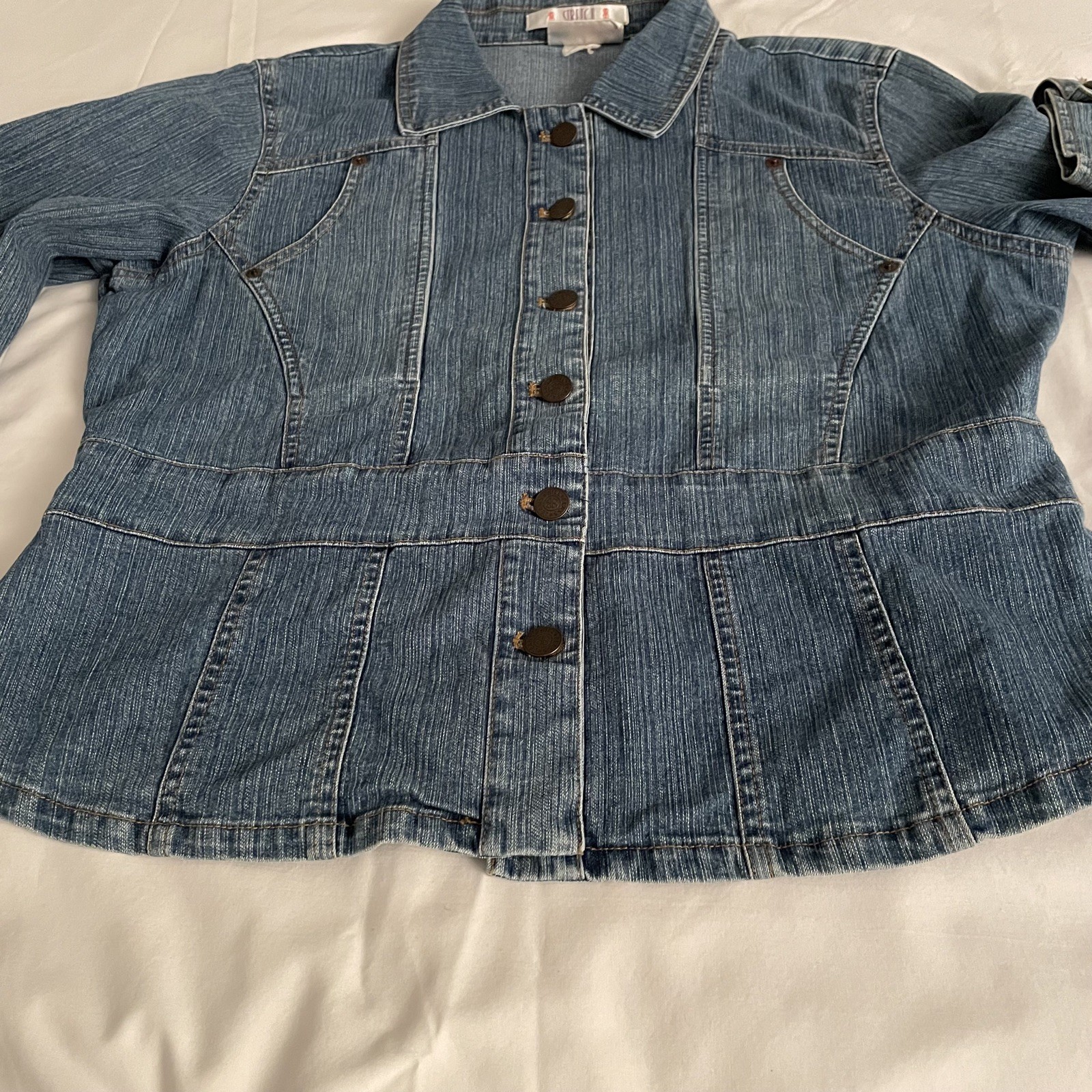 Vintage Bill Blass Y2K 90’s fashion Fitted stretch jacket denim