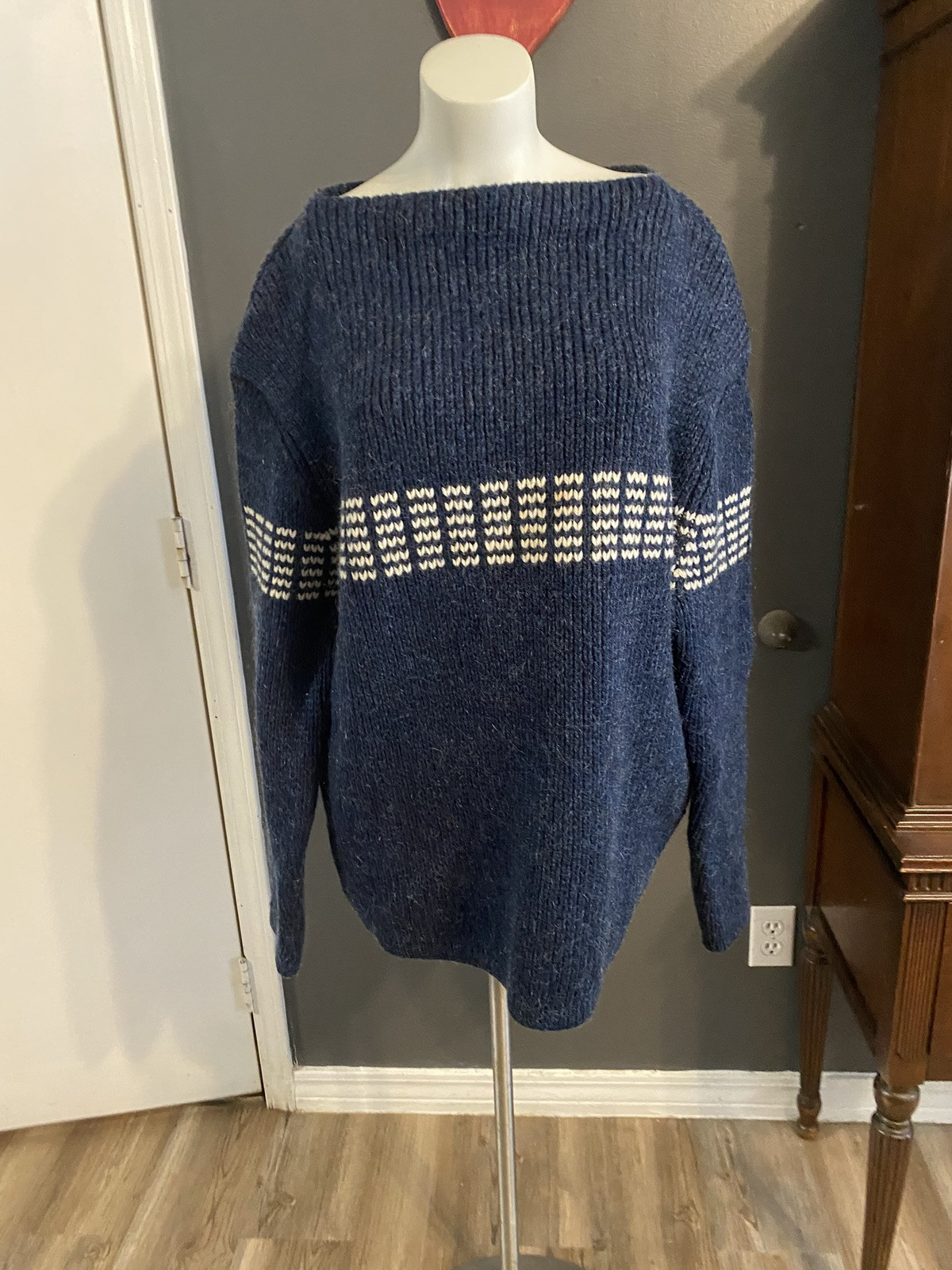 Vintage Saks Fifth Avenue Thick Boat Neck Sweater Made in Austria M/L