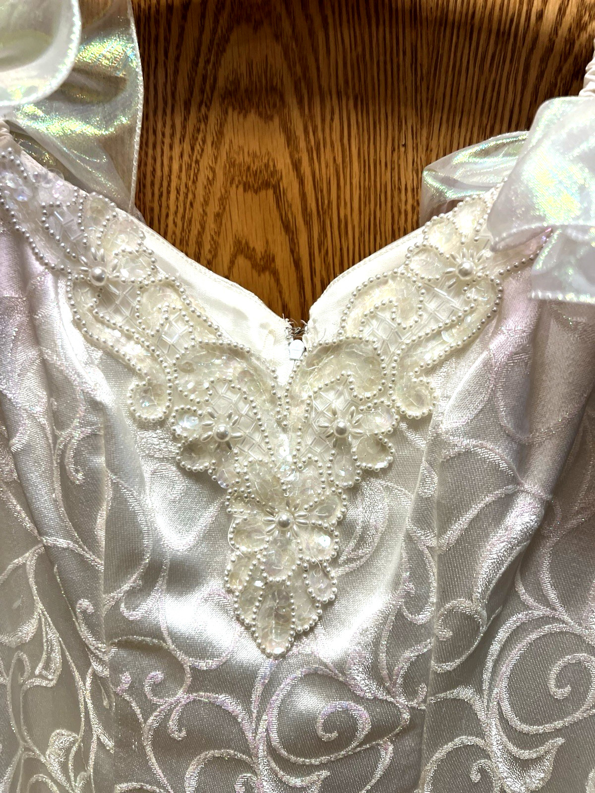 FLIRTATIONS Alfred Angelo Ivory Puff Sleeve Sheath Dress Romantic Lolita Sz 7/8