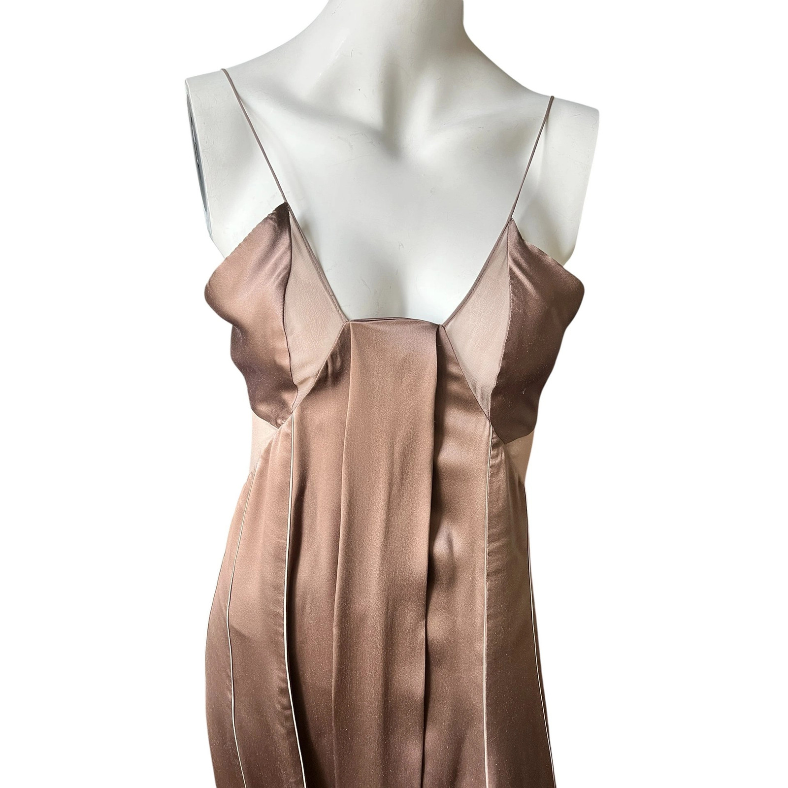 Calvin Klein Vintage CBK Archive 90s New York Style Silk Sheer Panels Maxi Gown