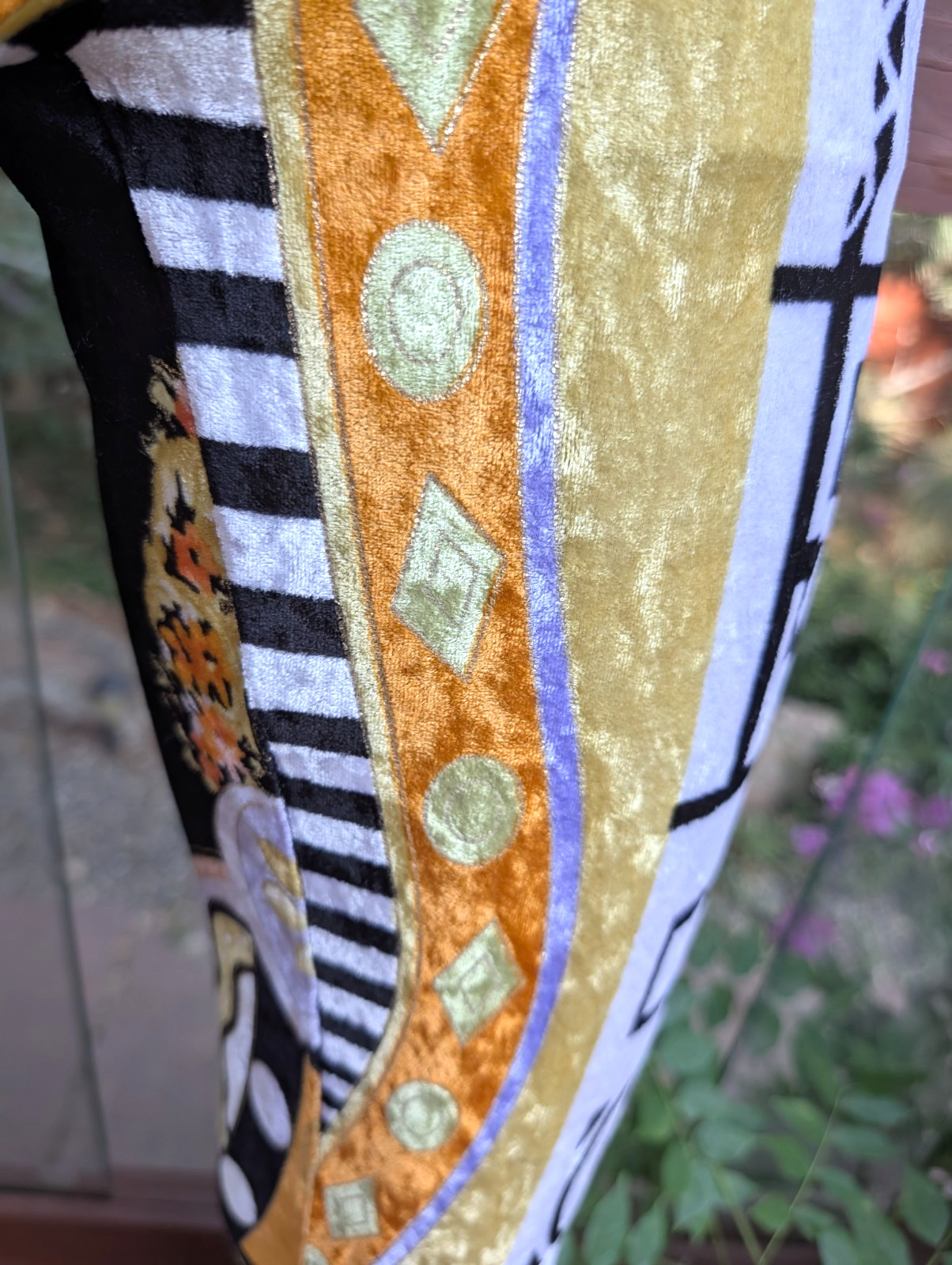 Vintage 90&rsquo;s Gianni Versace couture Velvet leggings stretch pants sz 44 S or XS