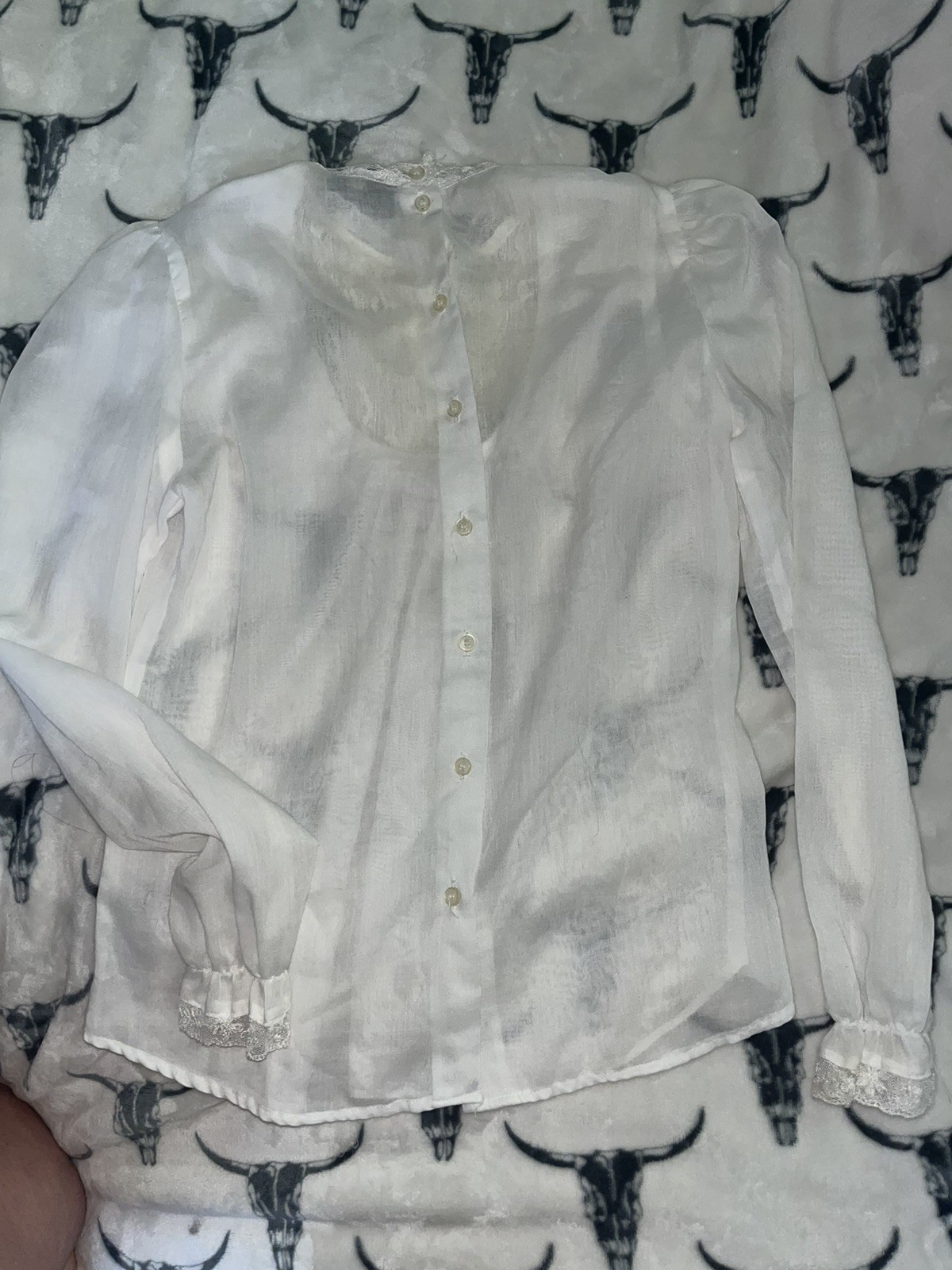 Vintage Victorian button back blouse with lace