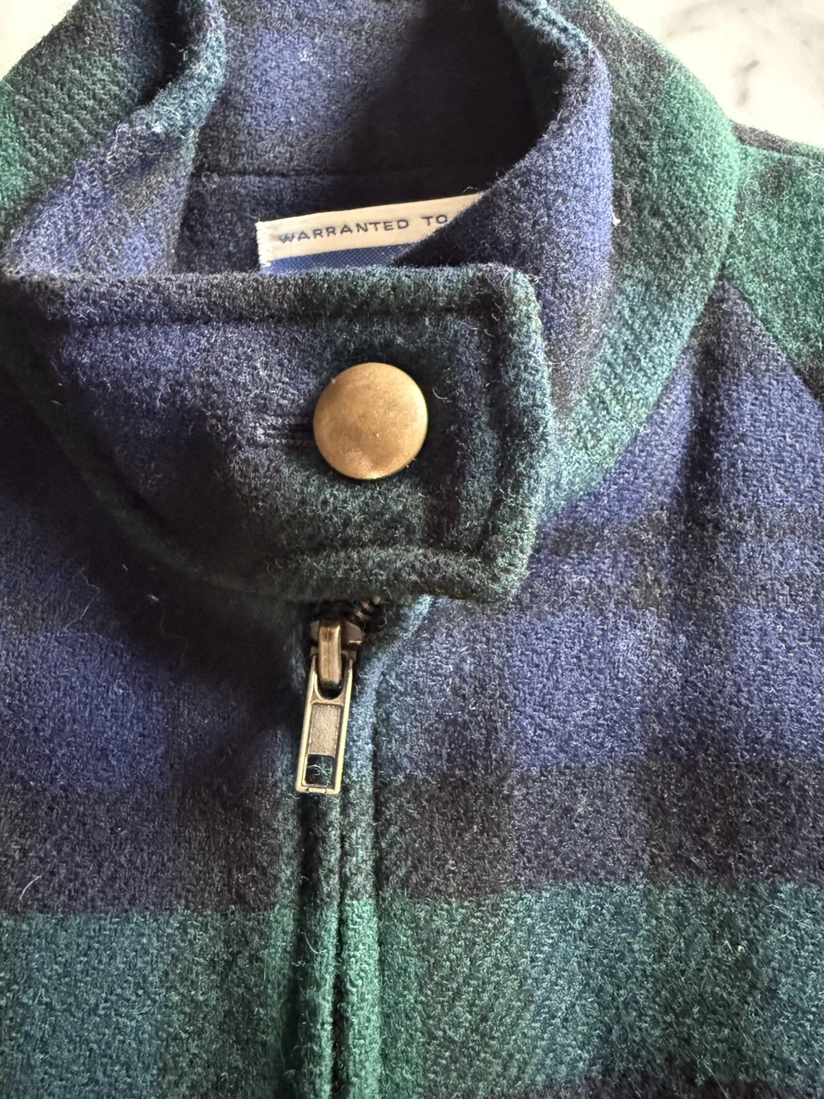 Vtg Pendleton 100% Virgin Wool Bomber Jacket 70s/80s Plaid Small Shoulder Pads!