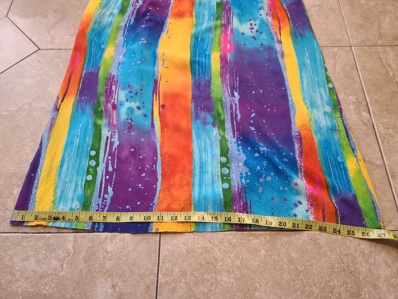 VTG Jams World Rayon Rainbow « Waterfall » Midi Summer Dress Women&rsquo;s M Pockets!