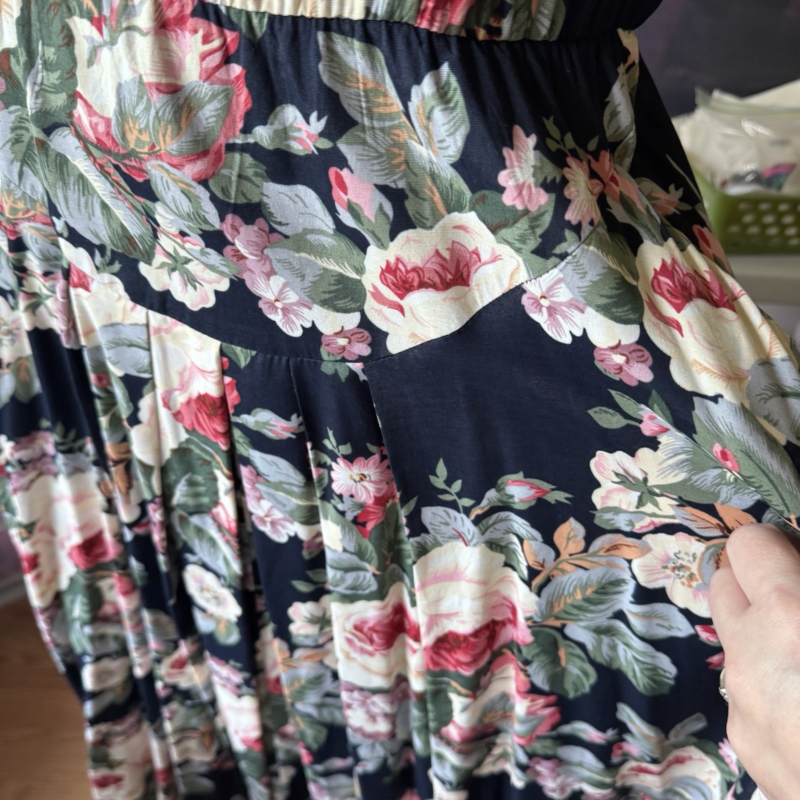 Vintage E.D. Michaels Melanie Drucker 12 Floral A Line Dress Cottagecore Teacher