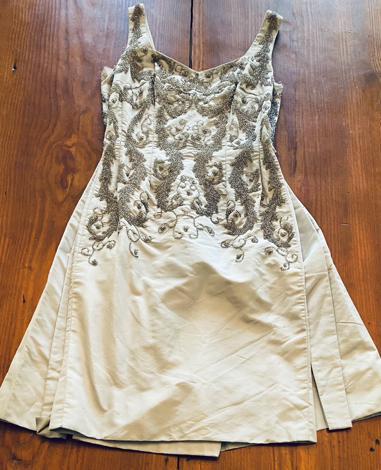 Vintage Town & Travel Waldorf-Astoria 1950’s beaded Silk Dress
