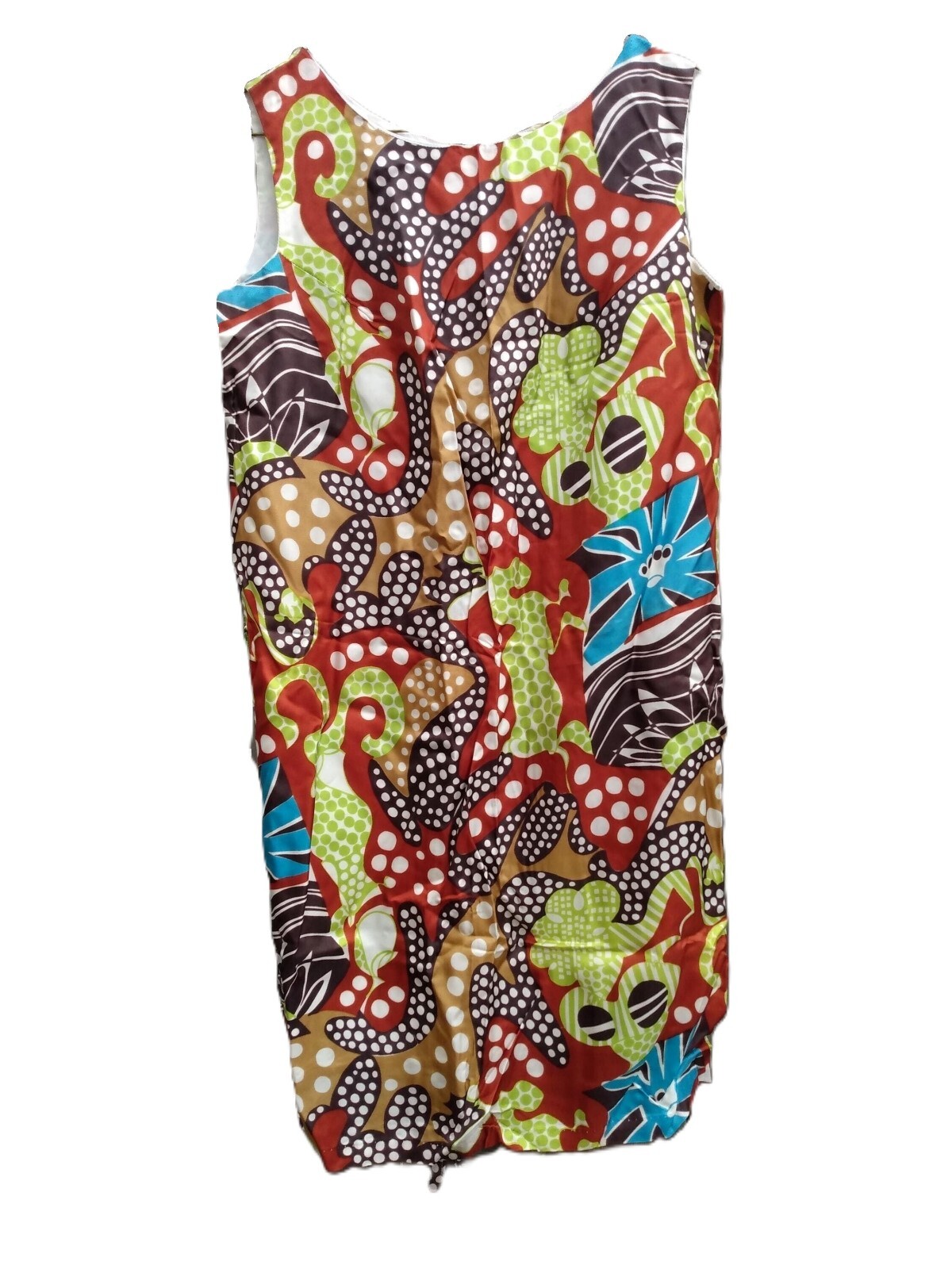 Vintage 60s Psychedelic Dress Retro Groovy Acetate 36.5&Prime; Bust 37&Prime; Waist Abstract