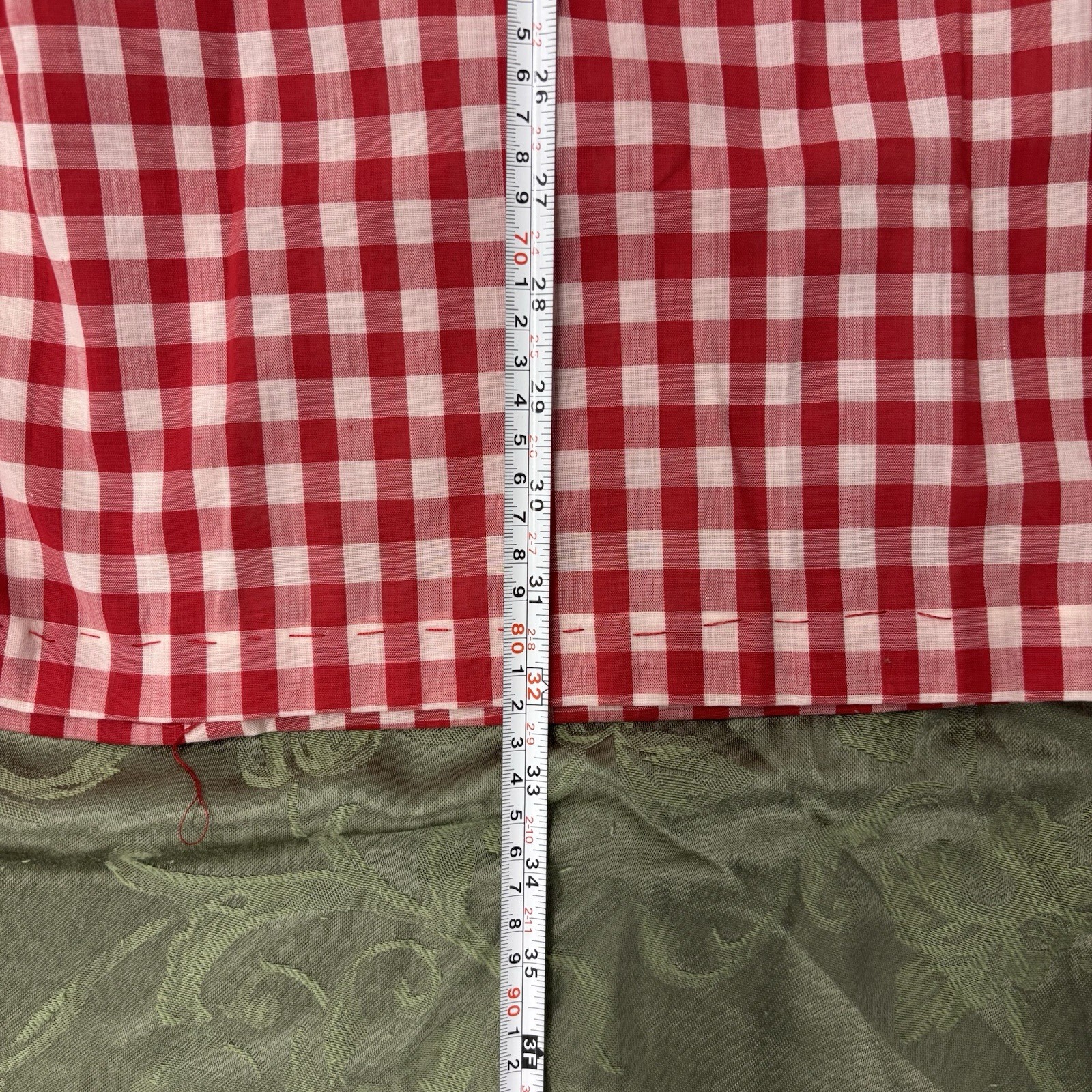 Vtg 60s Mr Mort Stan Herman Precut Originals Gingham Smocked Mini Dress Red XS S