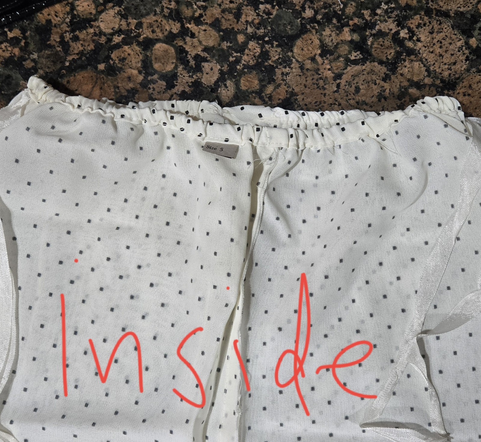 Vintage White Pettipants/Pantaloons W/Black Polka Dots Size 5 (see description)