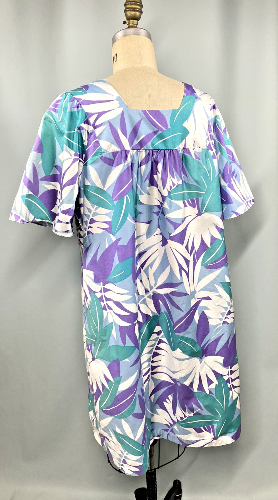 SEARS Vintage Caftan Dress SIZE MEDIUM 12 -14 MISSES cotton tropical 70s 80s