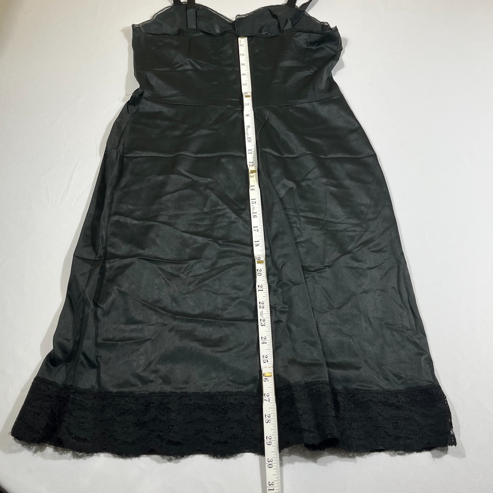 Vintage Charmode Sears Black Lace Full Slip Dress Shaper Petticoat 36 Average