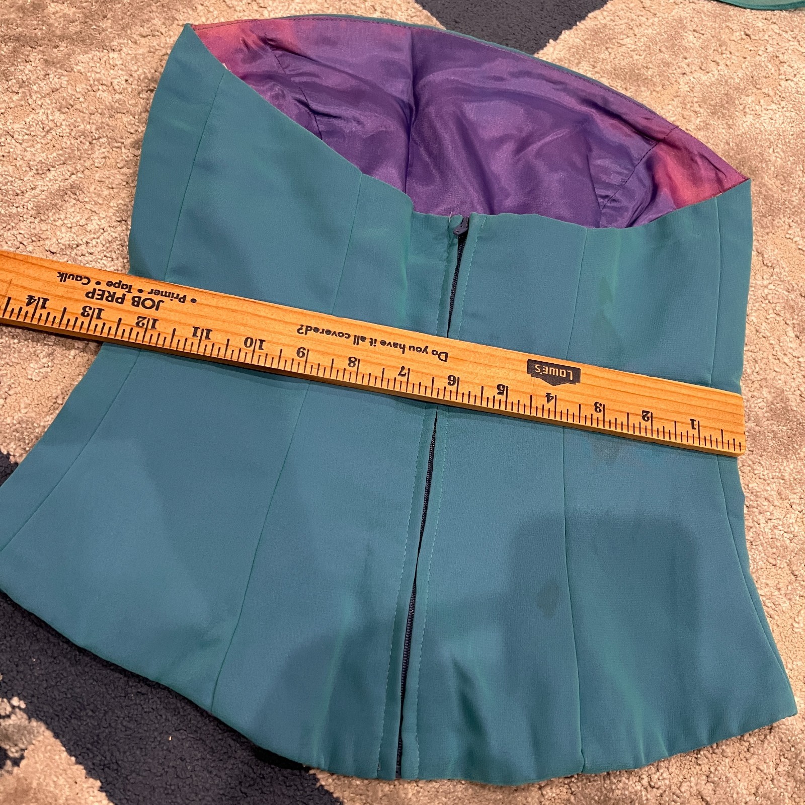 Vintage Lazaro Two-Piece Formal Gown Aqua Blue Chiffon Satin Prom Dress Y2K 90s