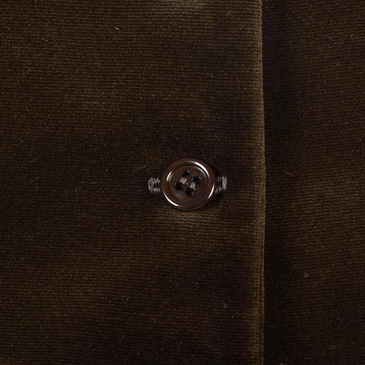 Small 1970s Halston Brown Velvet Two Piece Set Vest and Skirt Button Up Vest