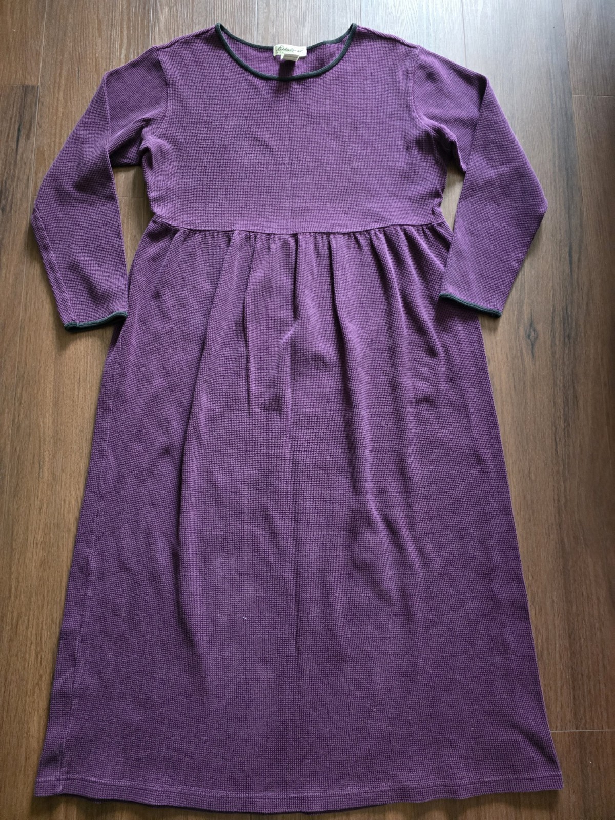 Vintage 90s Y2k Eddie Bauer Cotton Dress Purple Womens Medium Teacher Style