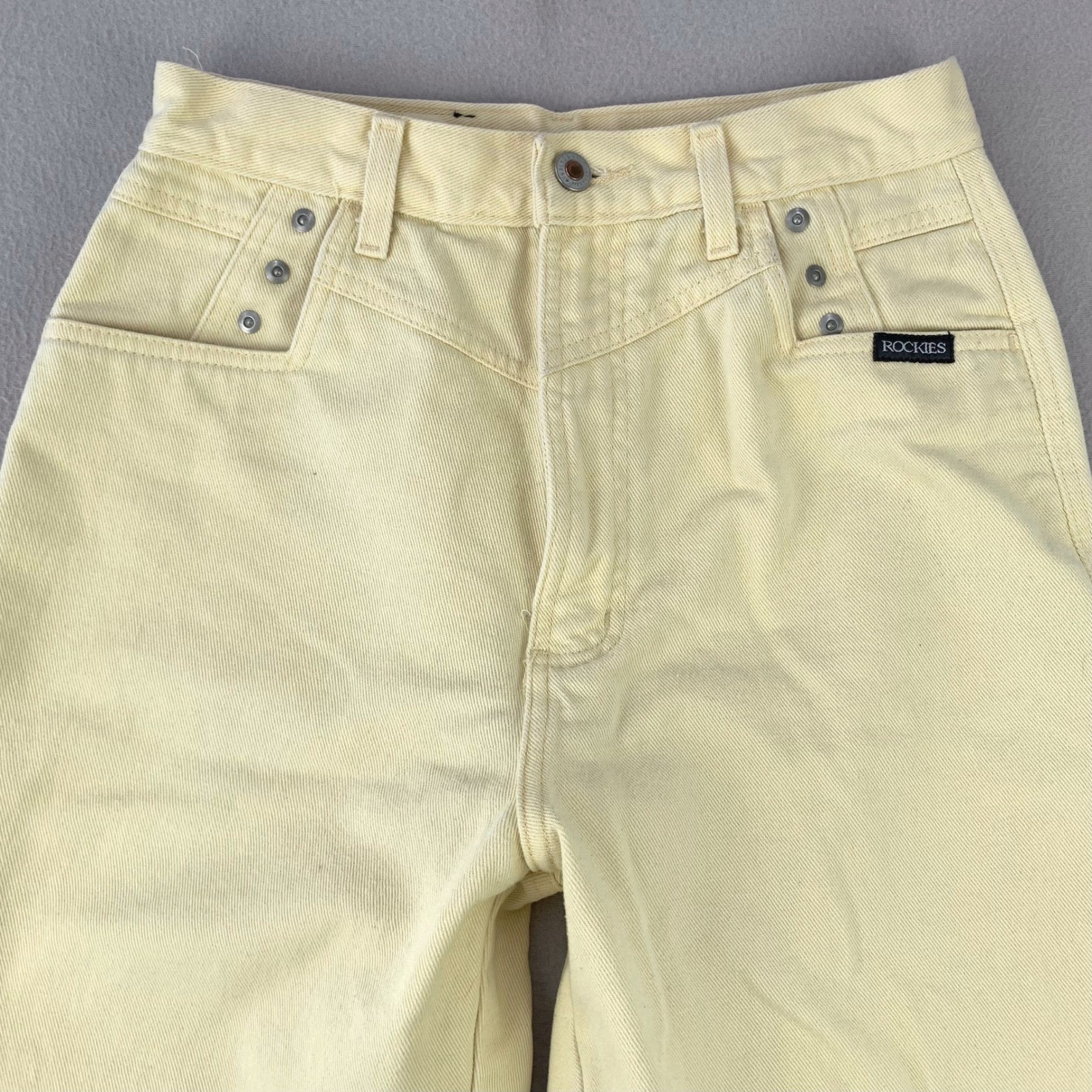 Vintage Rockies No Back Western Jeans Women 30/11 Yellow Denim High Rise Studs