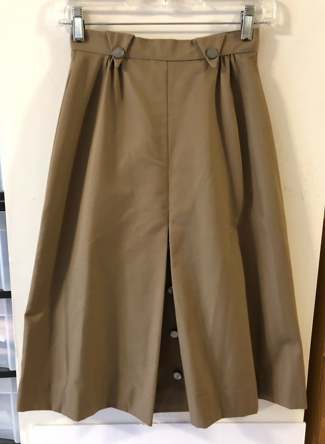 Vintage The Golden Daffodil brown A-line skirt with buttons size 6 {XS-S} NEW