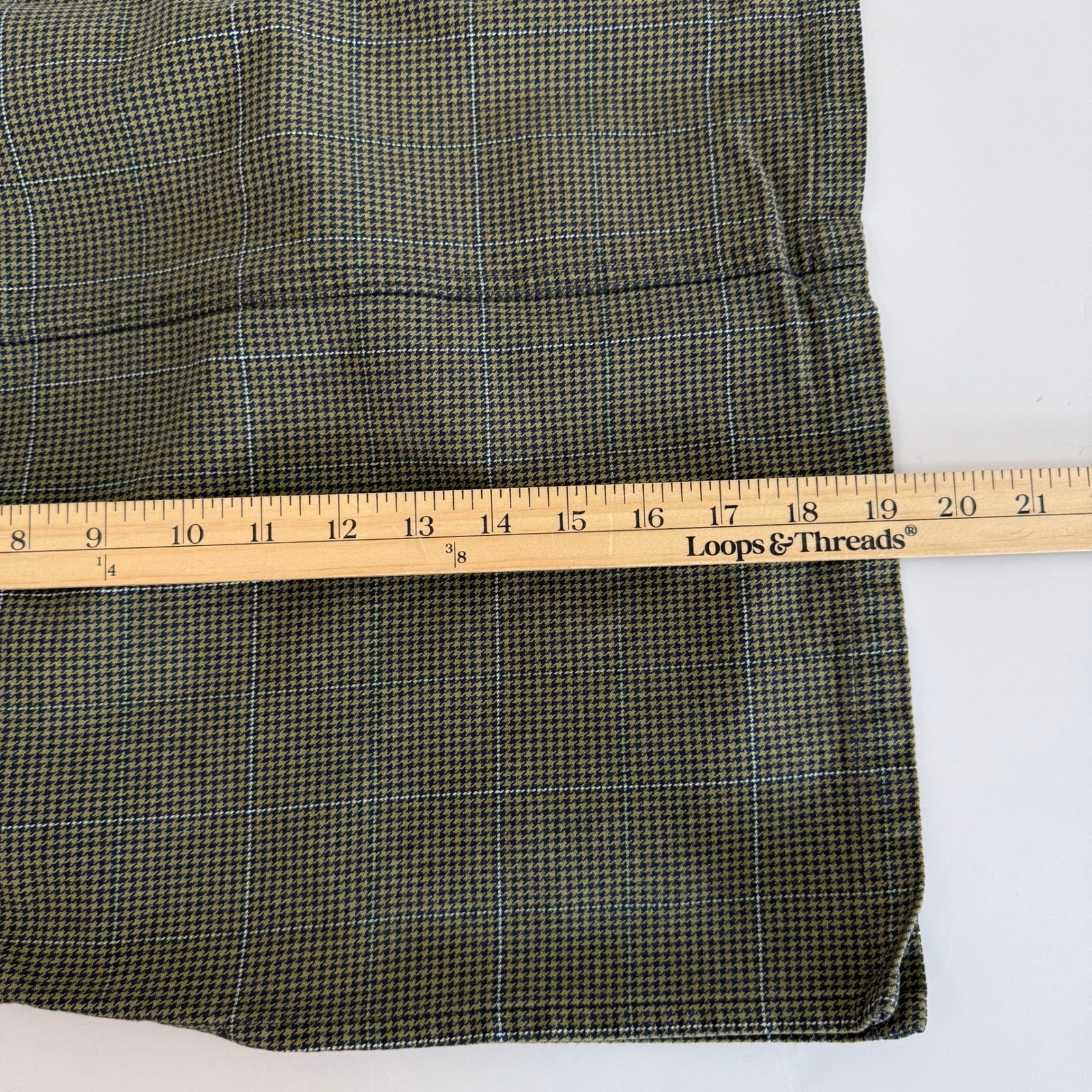 Volcom Gals Green Houndstooth Plaid Mini Skirt Size 11 Cotton Skater Y2K Grunge