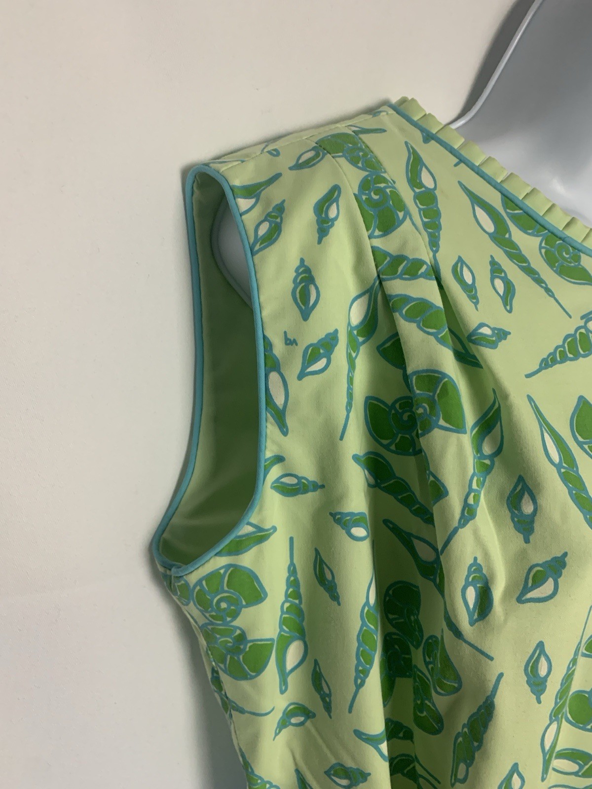 Vested Gentress Mod Tropical Shells Shift Day Dress Vintage Size 18