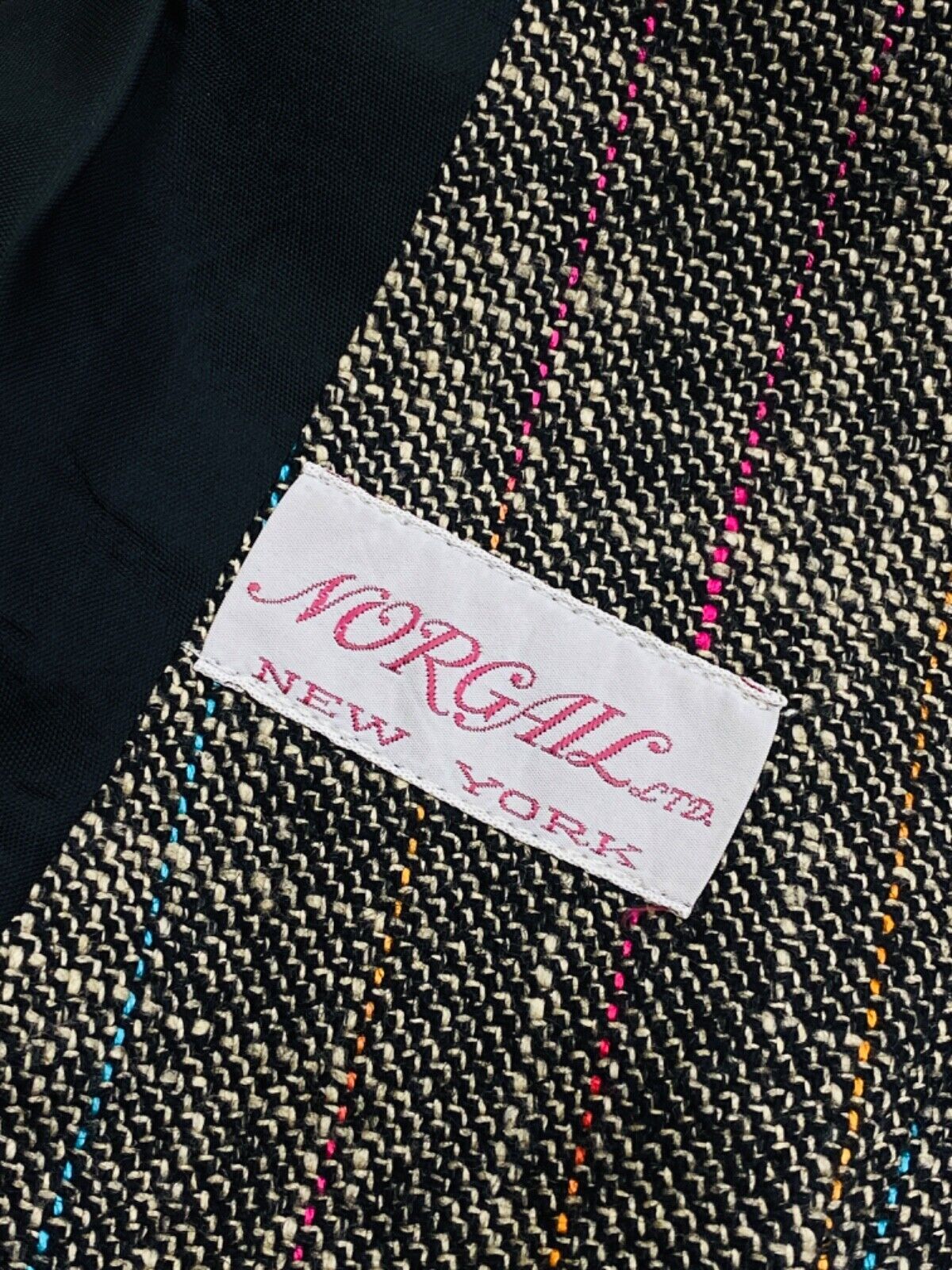 Vintage 1980s gray jacket, Victorian style wool rainbow blazer tailored S