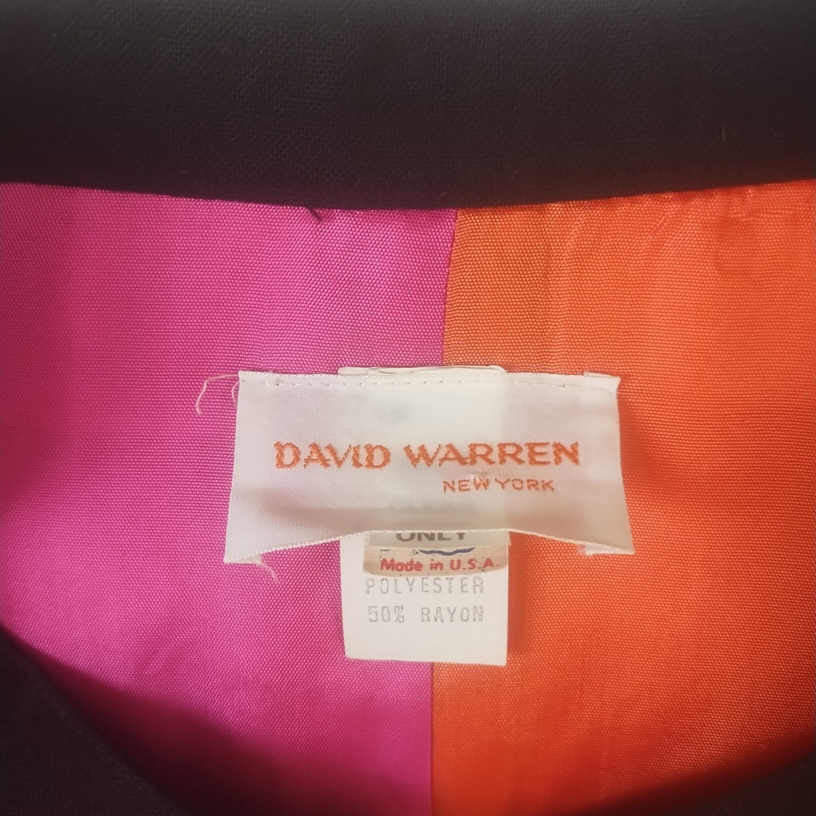 Vintage David Warren Colorblock Blouse Women&rsquo;s 8 80s Mod Maximalist Union Made