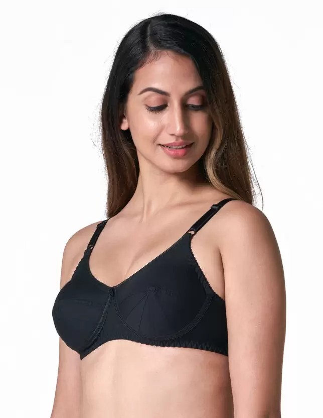 Saree Bra – BLACK Double Layered Plus Size Non Padded Wireless Cotton Sexy Bra