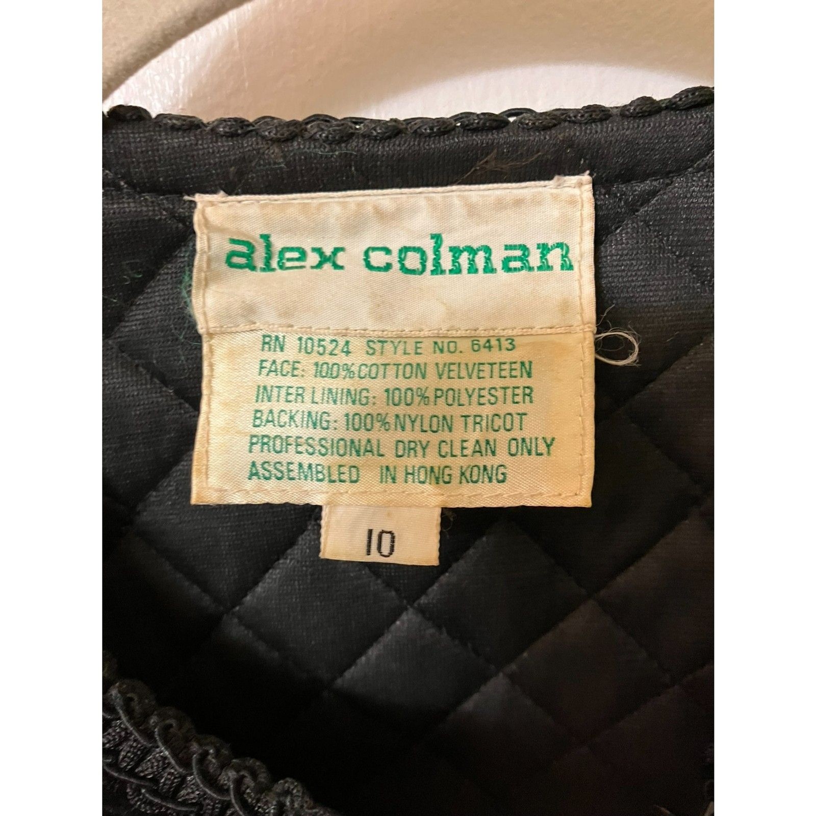 Vintage quilted black velvet jacket
