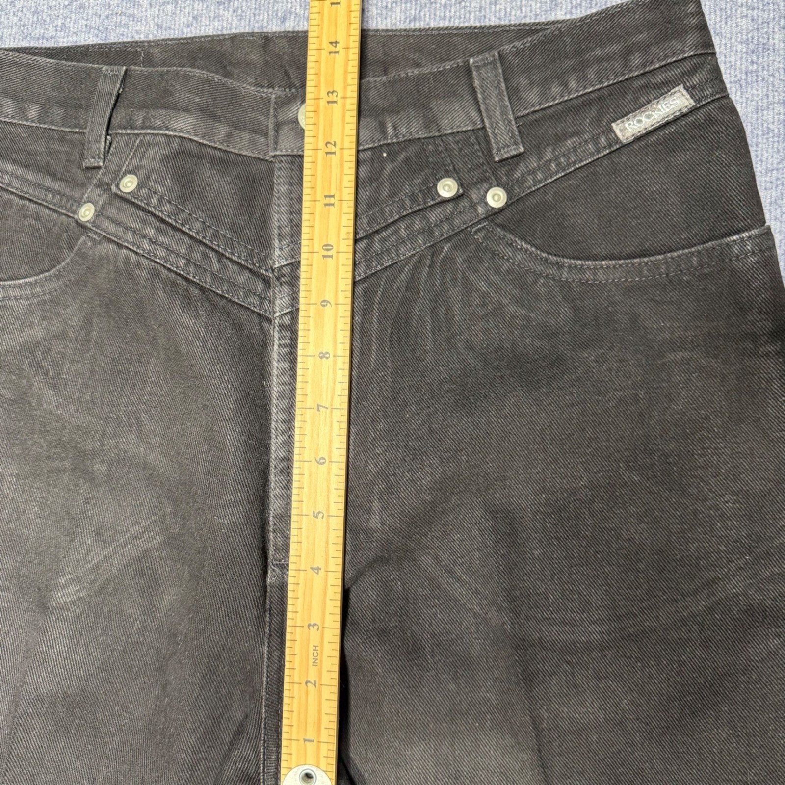 Vintage 90s Rockies Black High Waisted Western Jeans 15/16 33×29 Rocky Mountain