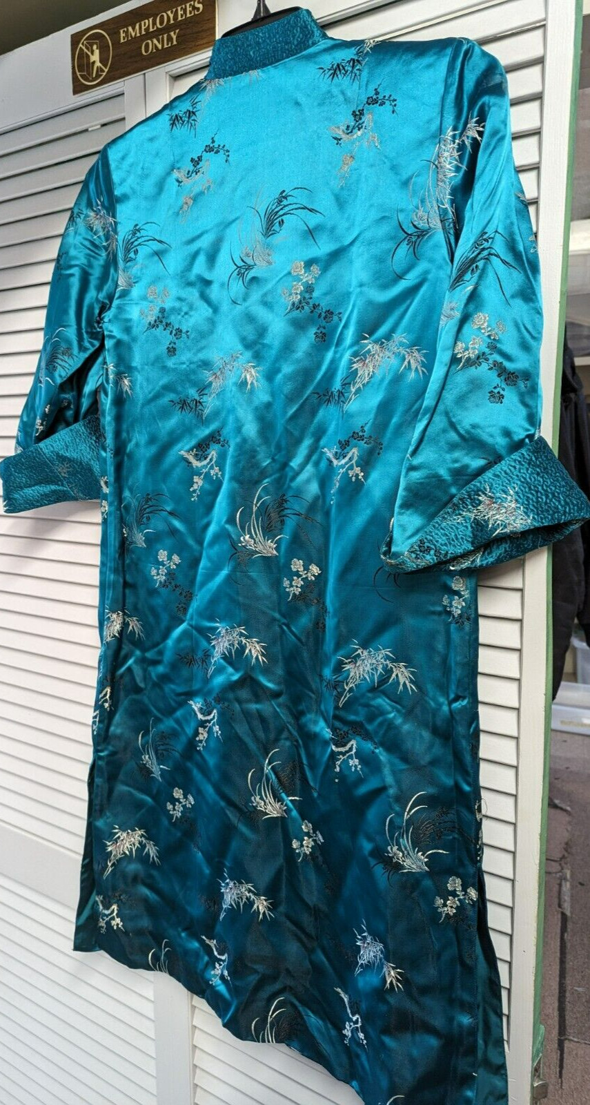 Fancy Vintage Chinese Silk Embroidered Styled Dress By Peony Brand Small ?