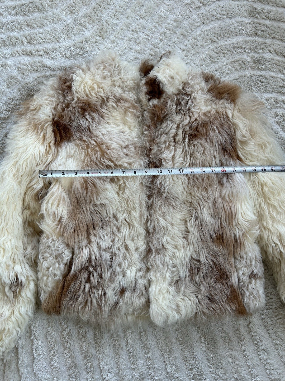 Authentic Vintage Mongolian Lamb Fur 1970s Boho Cropped Coat