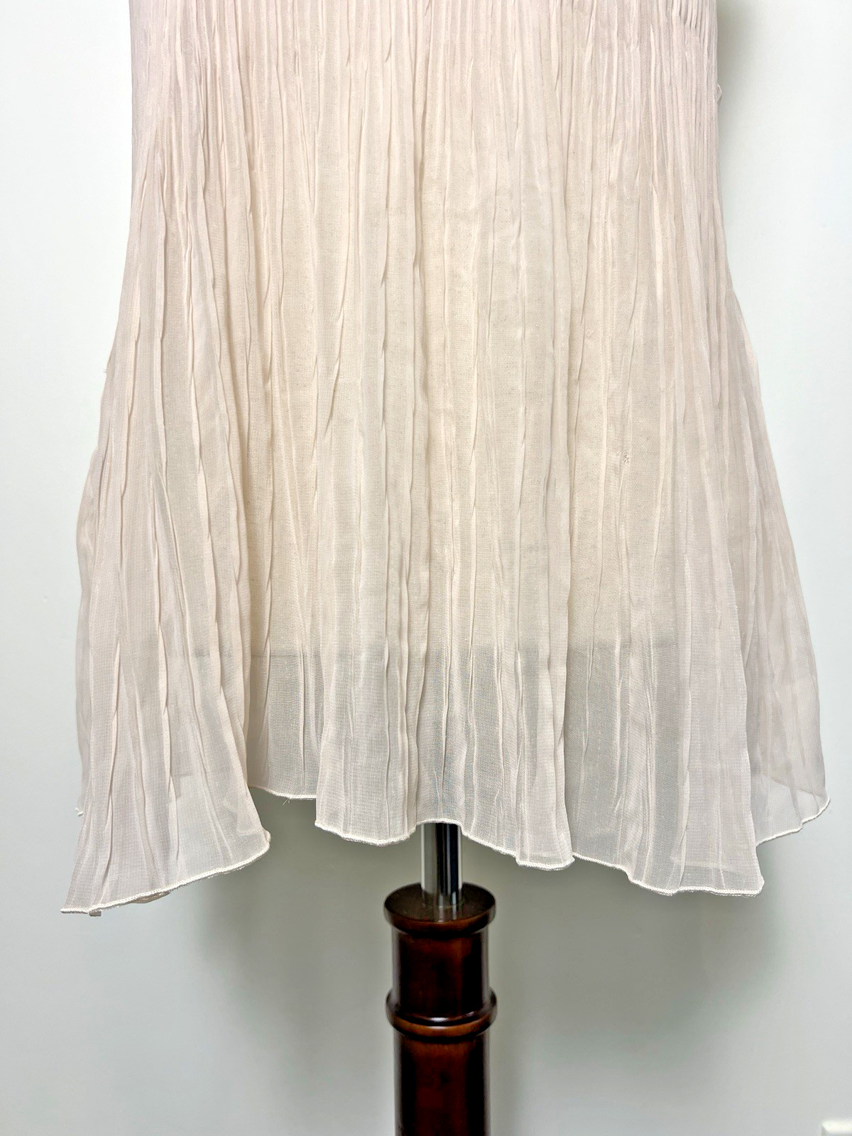 Vintage Embry Light Peach Pleated Sheer Babydoll Nightgown Women&rsquo;s S