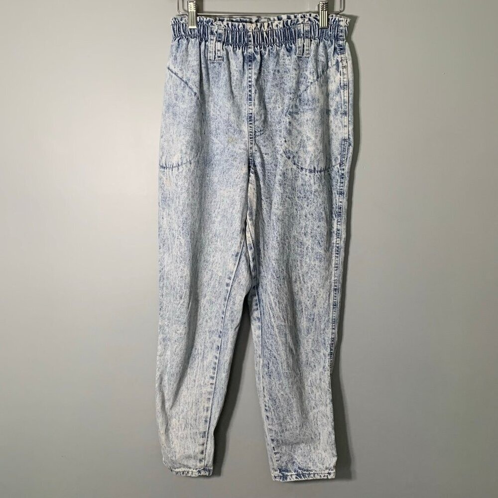 Vintage PS Gitano Acid Wash Jeans Womens 10 Regular High Waist Paperbag 80s 90s