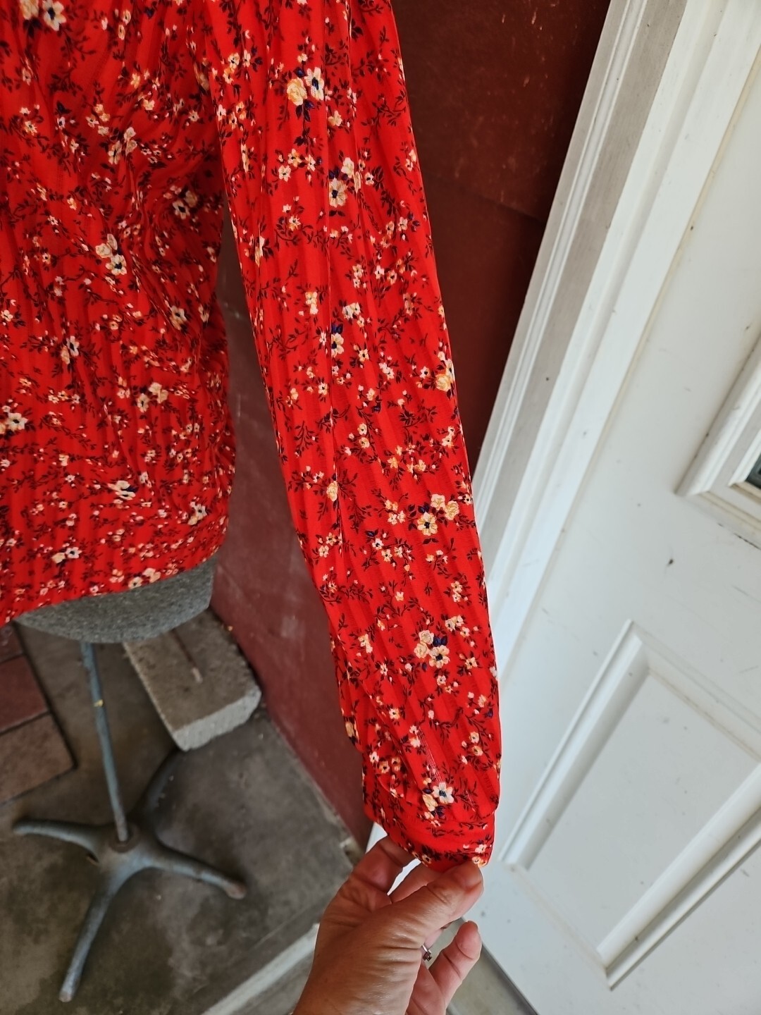 Vintage Graff Californiawear Red Button Shirt Blouse Peasant Medium