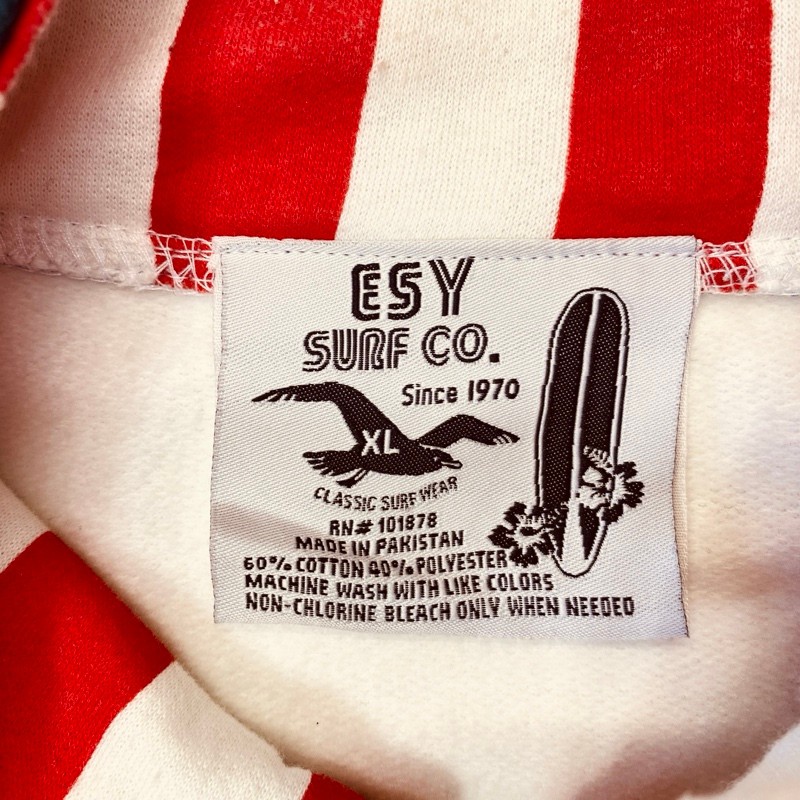 Vtg ESY Surf Co. USA Flag Full Zip Fleece Jacket Patriotic Stars Stripes XL