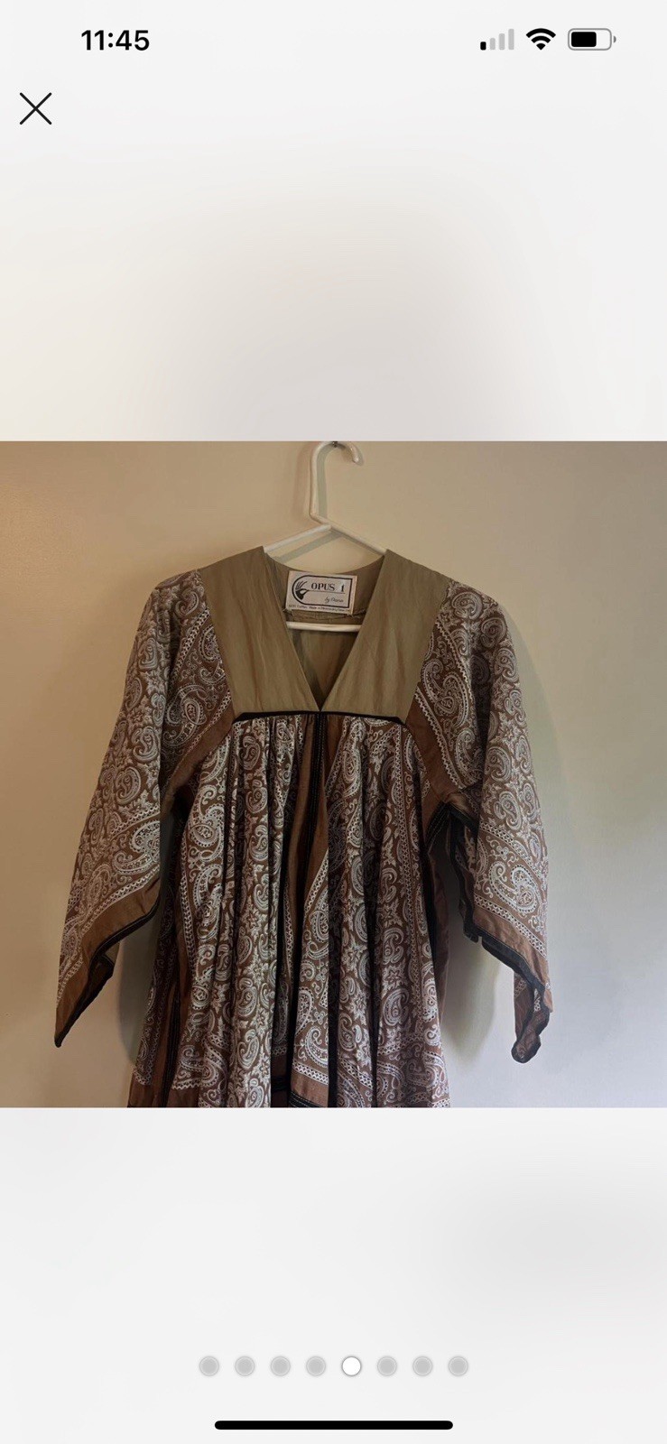 Vintage 1980s Opus By Diana Cotton Caftan Maxi Dress