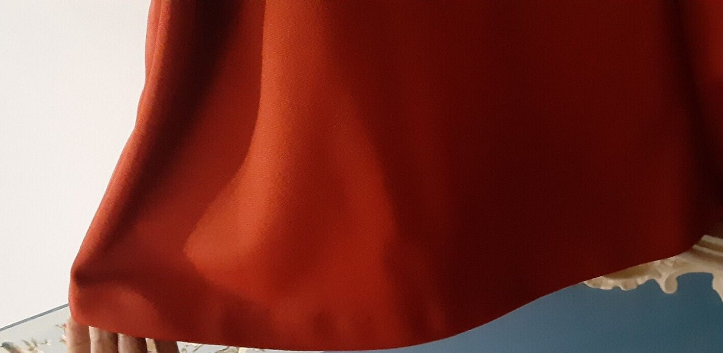 Donnkenny 1970s Orange NWT polyester Skirt AUTHENTIC VINTAGE 17/18 L A-Line Prop