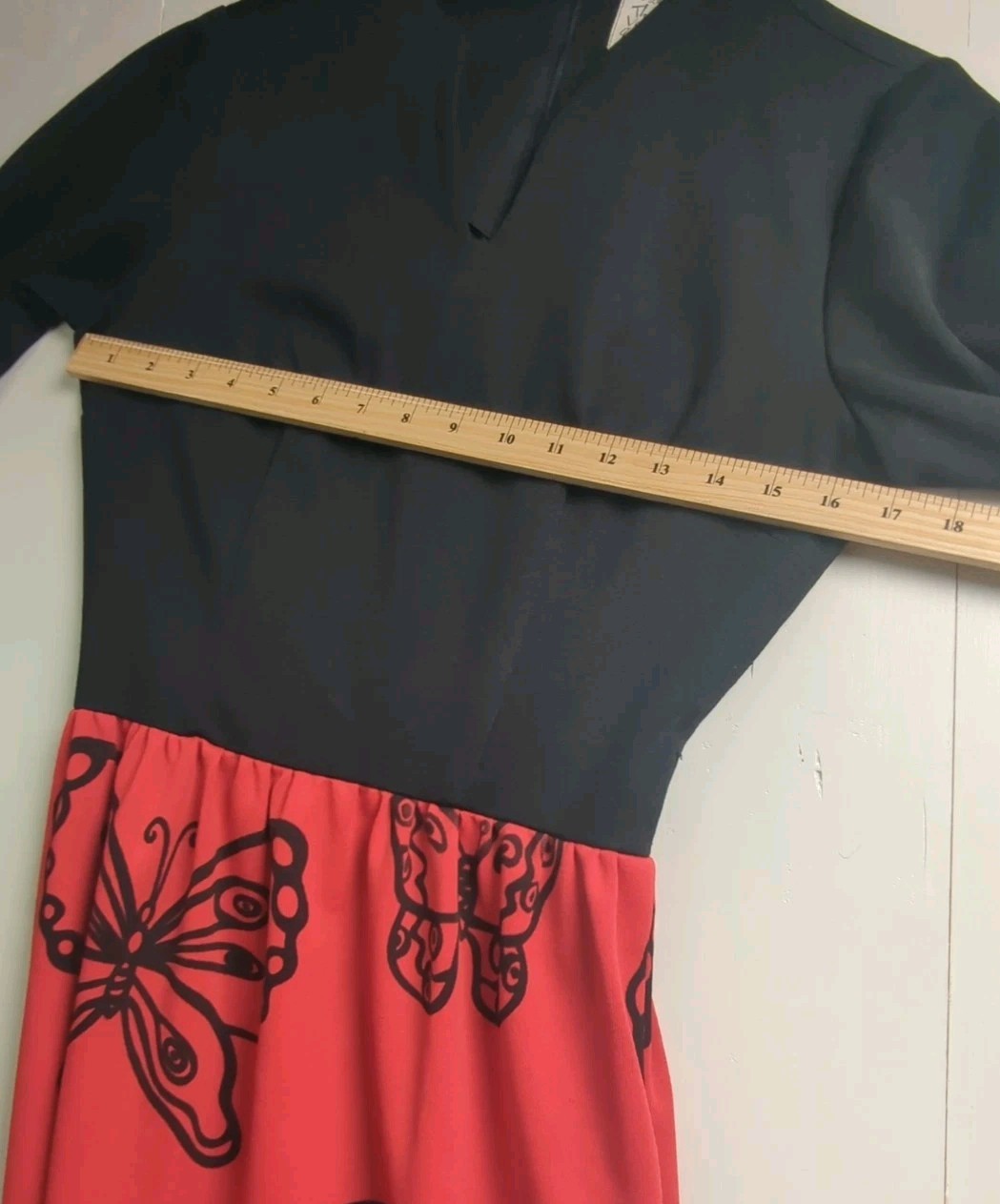 Vintage The Vested Gentress Hand Screened Print Butterflies Art To Wear Size 8