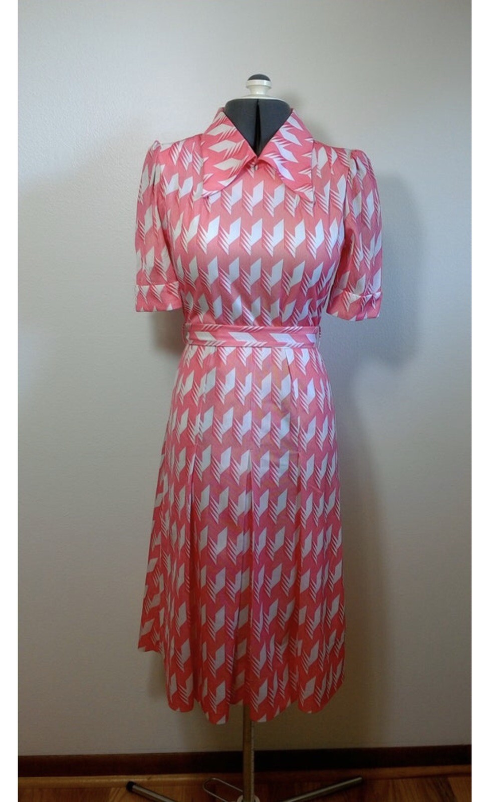 Retro Original Vintage Pink Satin Dress