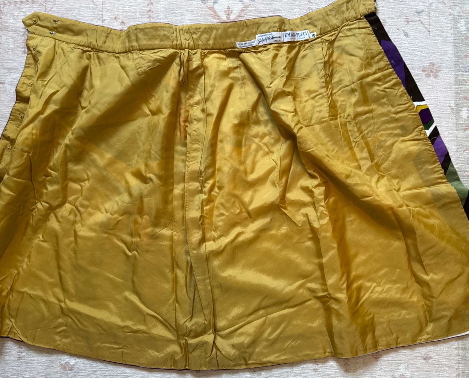 Vintage 1960’s Emilio Pucci For Saks Fifth Avenue Velvet A-Line Skirt XS Mod