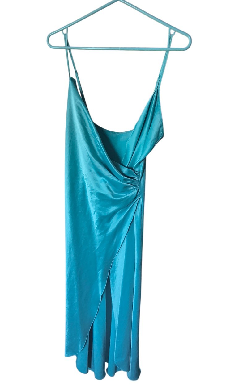 Vintage 1970s Boudoir Lady Cameo Aqua-Marine Slip Dress
