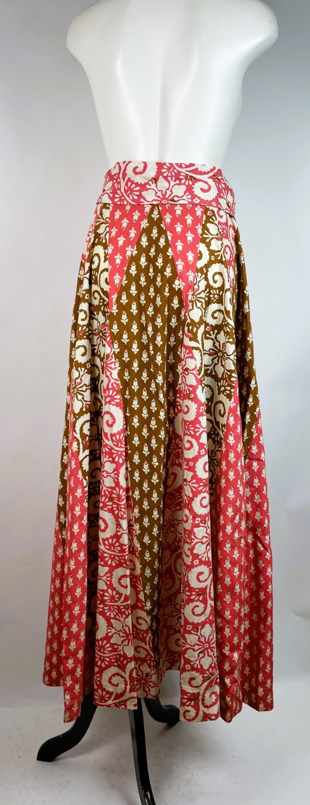 Vintage 70s Bill Atkinson Patchwork Style + SASH Maxi Long Skirt 12