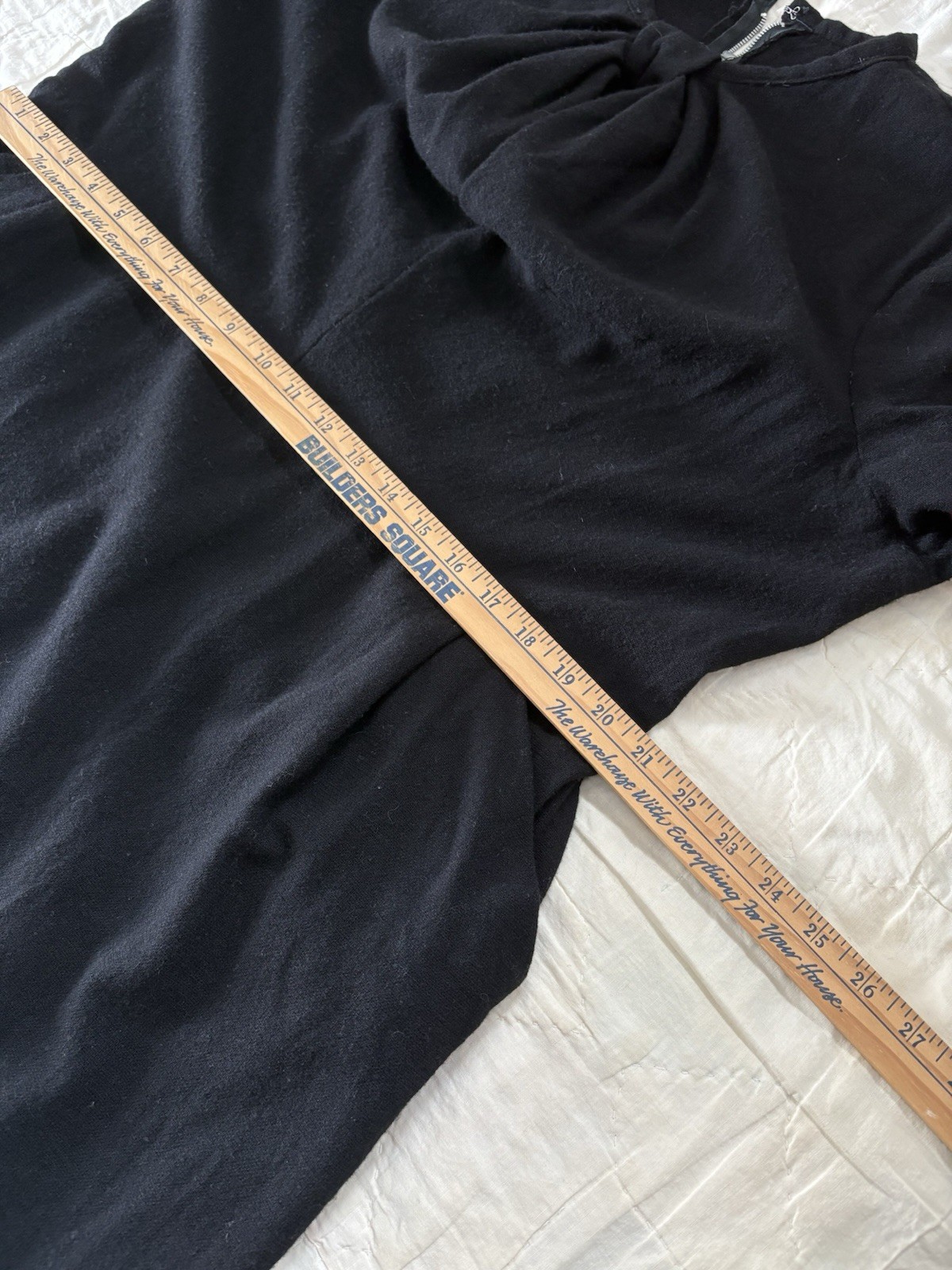 1940s Handmade (?) Vintage Black Formal Cocktail Plus Size Wool Dress Size 18/20
