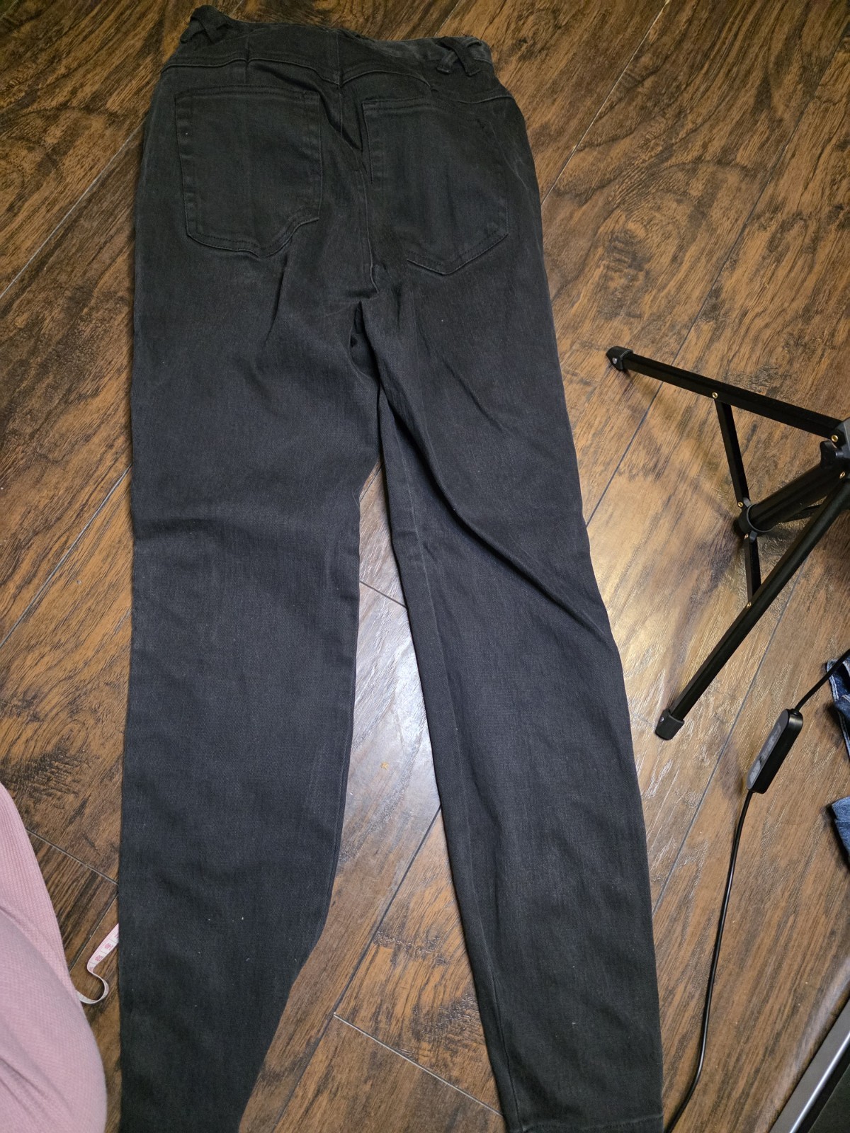 Vintage Denim Republic Black Denim Jeans Women&rsquo;s Size 13/14, Flat Lay 14 inches