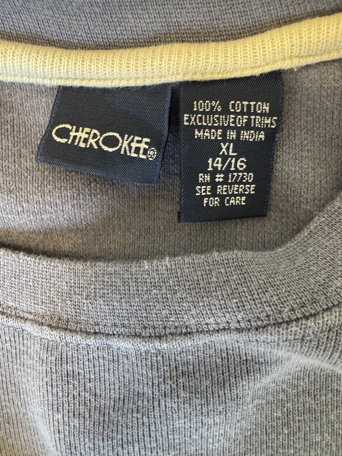 Cherokee 90s Blue Colorblock Sweater 100% Cotton Crewneck Vintage