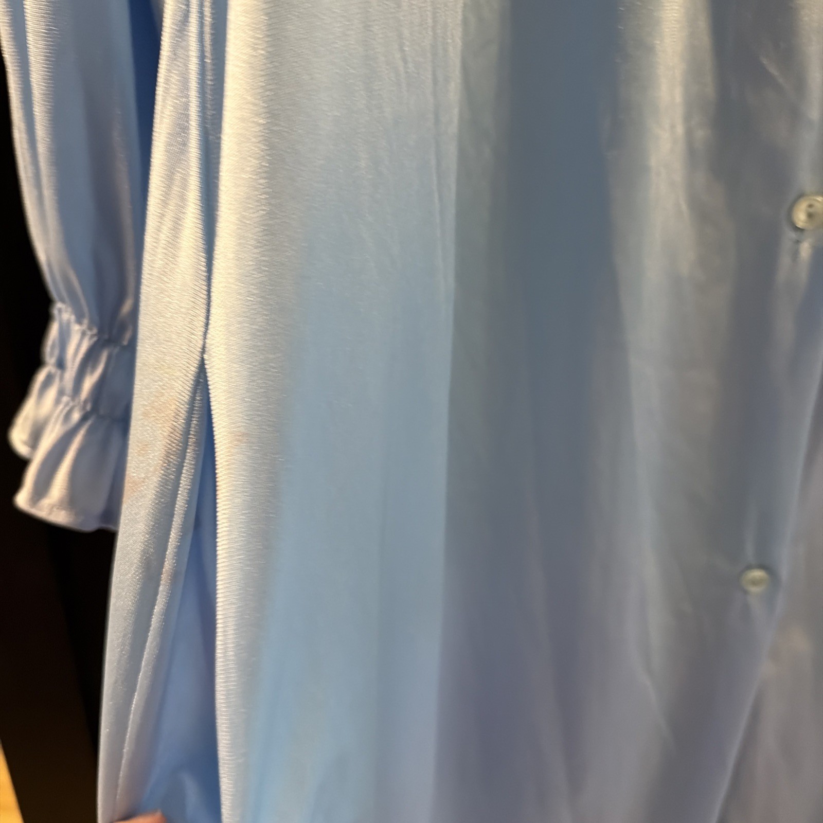 Vintage Gossard Artemis Blue Button Front Housecoat ILGWU Union Made Small USA