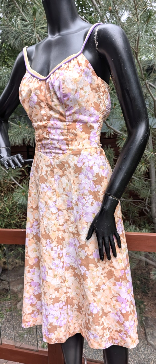 Vintage 60&rsquo;s Deweese Design floral Swim sun Dress 38&Prime; bust as is