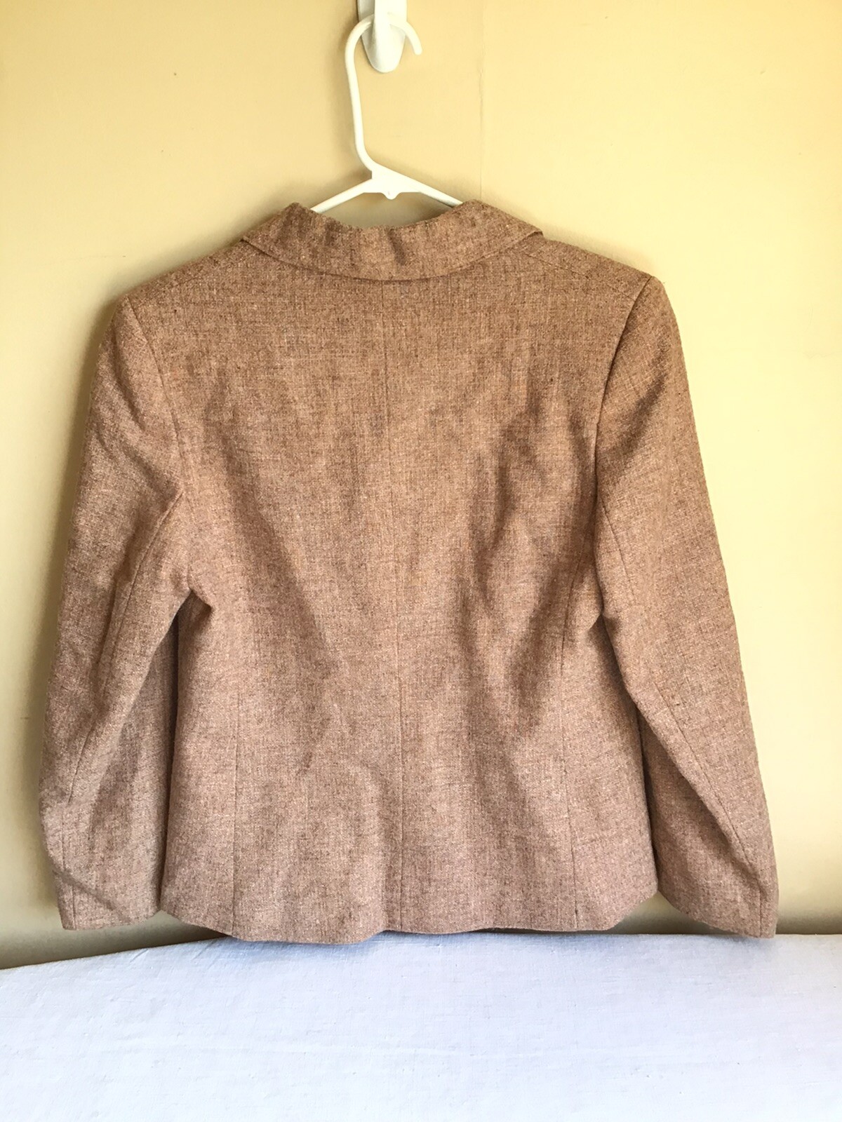 Vtg Edinburgh Woolen Mill Womens Brown Copper Long Sleeve Button Up Blazer 12