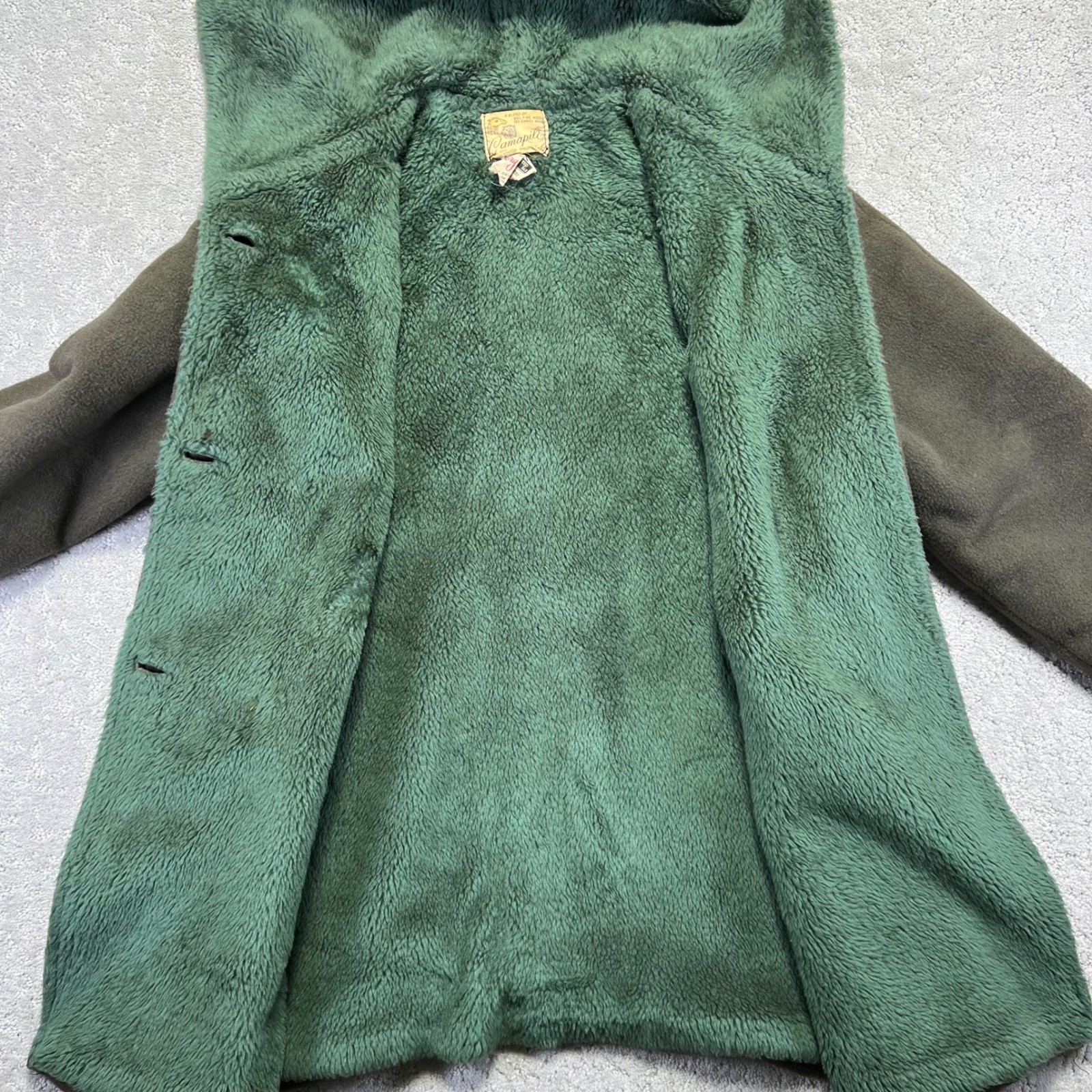VINTAGE Schuster Camapile Jacket Womens 18 Fine Wool Camel Hair Hooded Coat 50s
