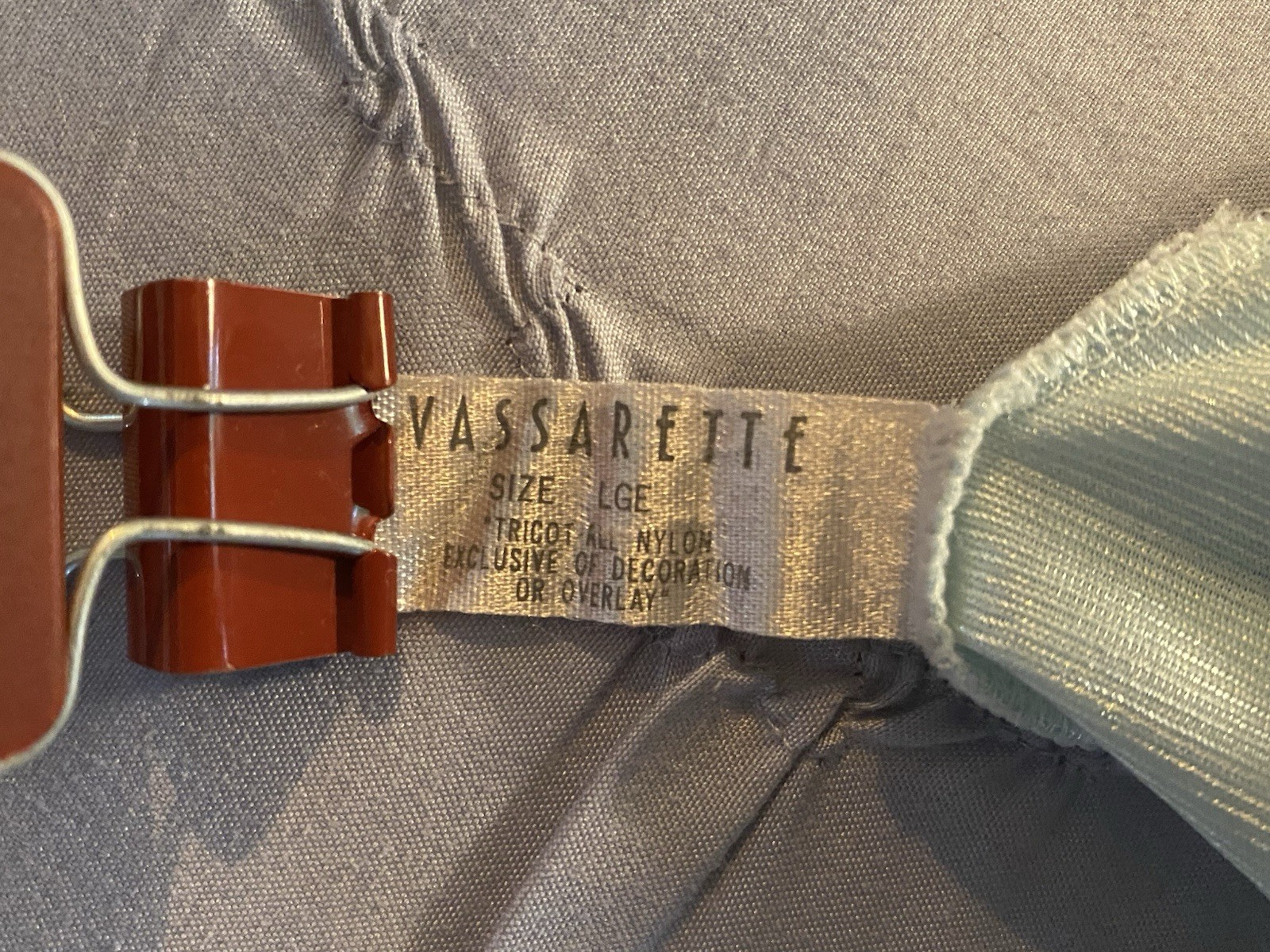 Vintage Vassarette Short Gown Nylon Lace Embroidery Size L Blue